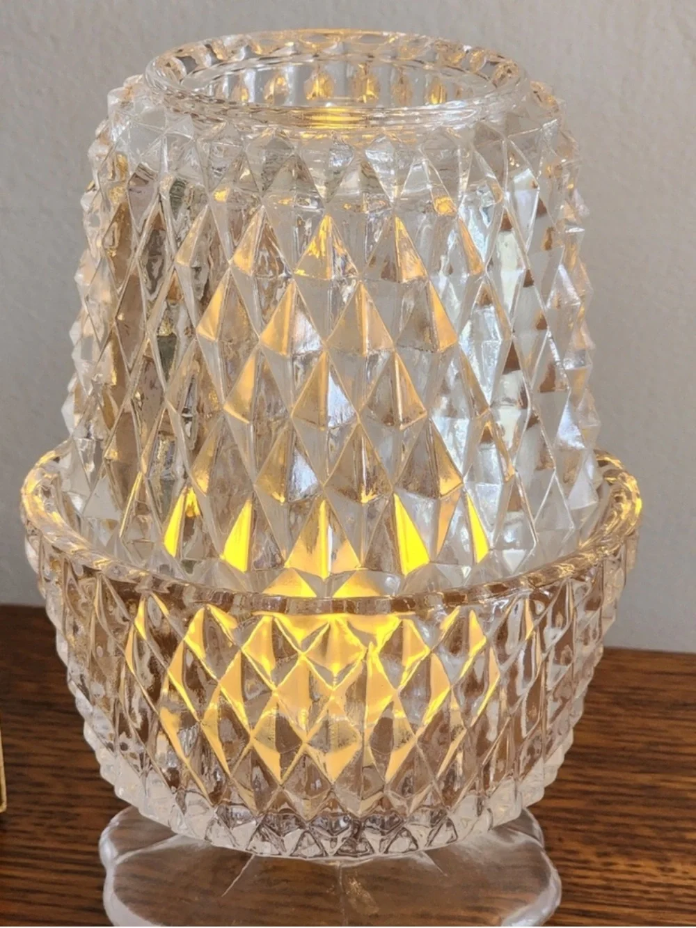 Crystal Textured Glass Votive Candle Holder - Clear